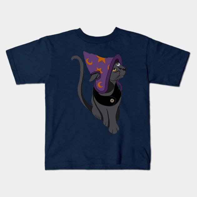 Witch's Familiar Kids T-Shirt by Aurora Jordan